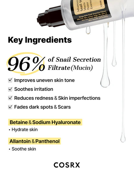 COSRX Snail 96 Essence - Hydrate & Repair