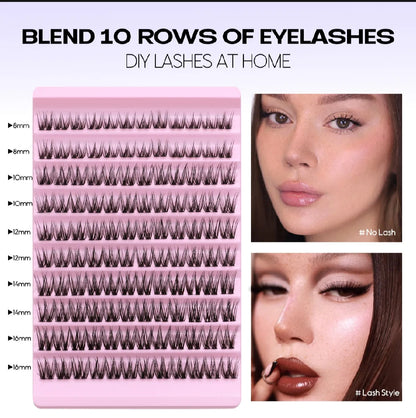 Mink & Soft Natural DIY Cluster Lashes Extension Kit
