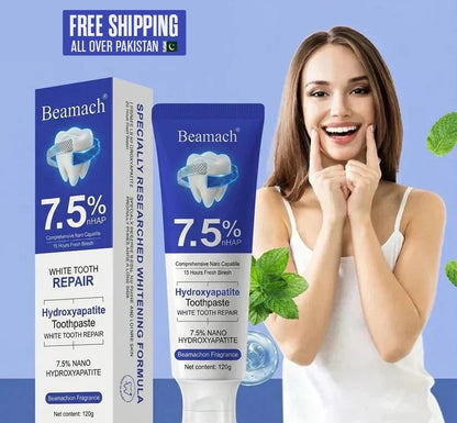 7.5% Nano Hydroxyapatite Teeth Whitening Toothpaste 120GM (Buy 1 Get 2 Free)
