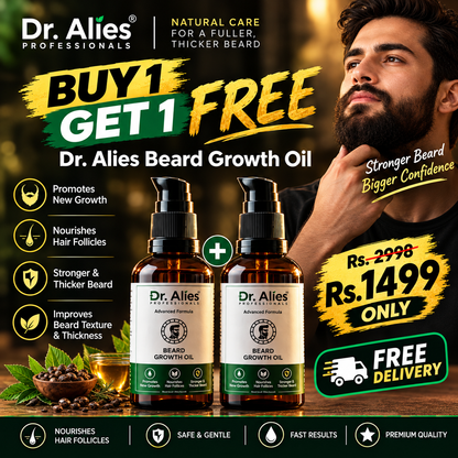 Dr. Alies Professional Advanced Beard Growth Oil for Men (Buy 1 Get 1 Free)