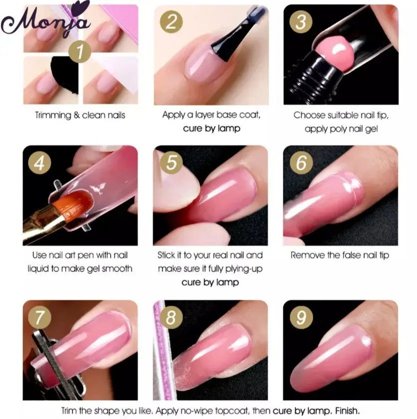 8Pcs/Set Nail Art UV Quick Extension Nail Kit for Manicure