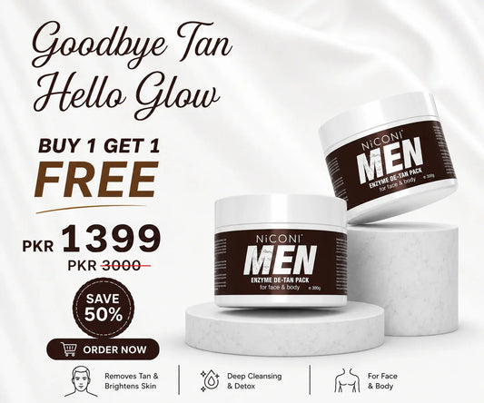 🔥Buy 1 Get 1 FREE – Niconi Men Enzyme De-Tan Pack